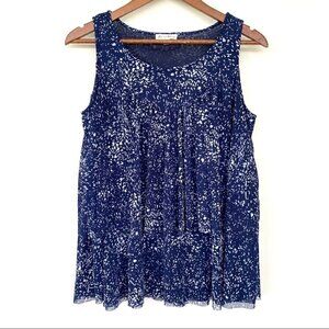 Jane & Delancey stretch tank top with ruffles &  ruching